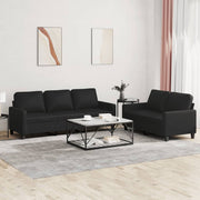 Loungeset 2-delig kunstleer zwart