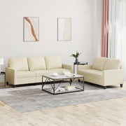 Loungeset 2-delig kunstleer crème