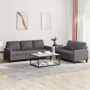 Loungeset 2-delig kunstleer grijs