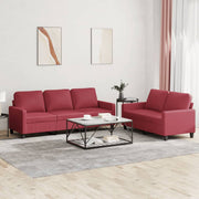 Loungeset 2-delig kunstleer wijnrood