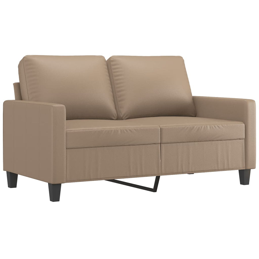 2-Delige Loungeset Kunstleer Cappuccino met kussens