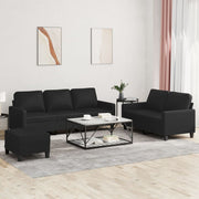 Loungeset 3-delig kunstleer zwart