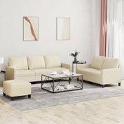 Loungeset 3-delig kunstleer crème