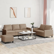 Loungeset 3-delig kunstleer cappuccino