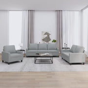 Loungeset 3-delig stof lichtgrijs
