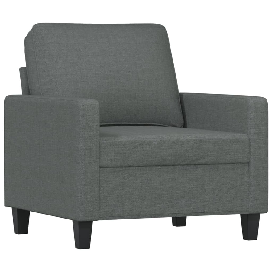 3-Delige Loungeset Stof Donkergrijs met kussens