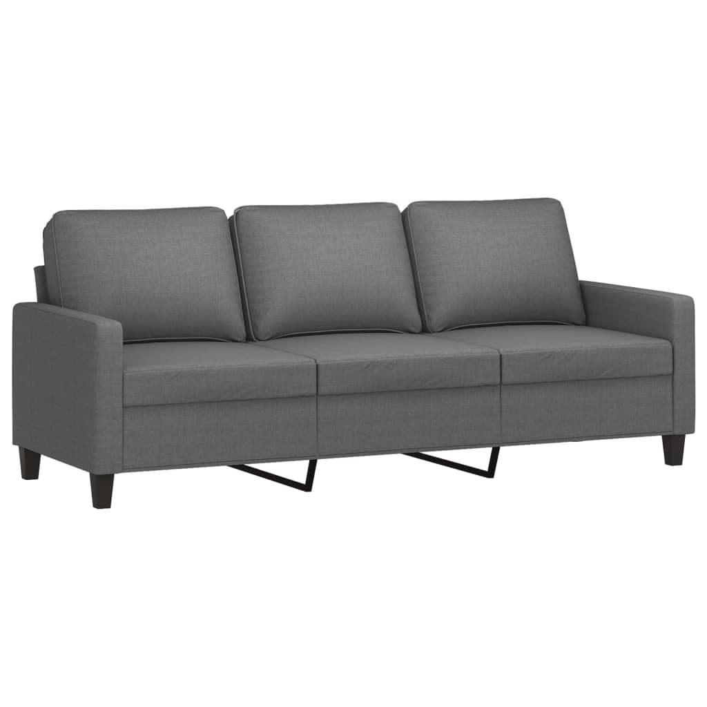 3-Delige Loungeset Stof Donkergrijs met kussens