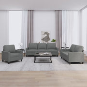 Loungeset 3-delig stof donkergrijs