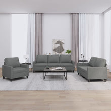 3-Delige Loungeset Stof Donkergrijs met kussens