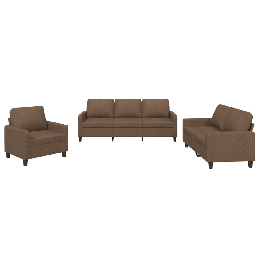 4-Delige Loungeset Stof Bruin met kussens