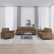 Loungeset 4-delig stof bruin met kussens