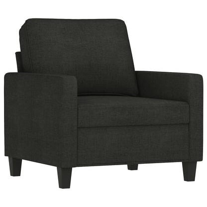 3-Delige Loungeset Stof Zwart met kussens