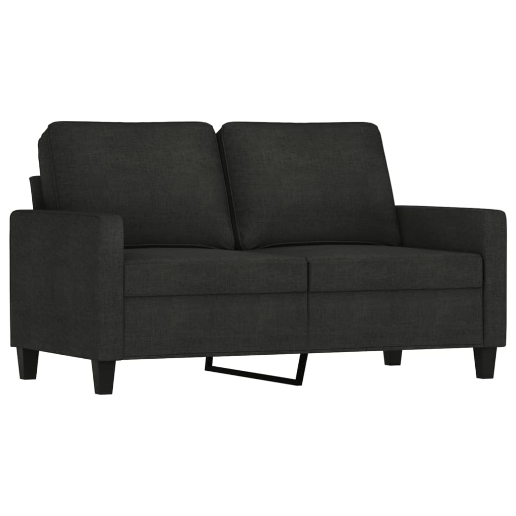 3-Delige Loungeset Stof Zwart met kussens