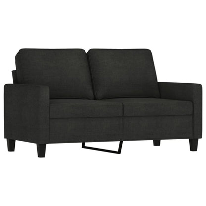 3-Delige Loungeset Stof Zwart met kussens