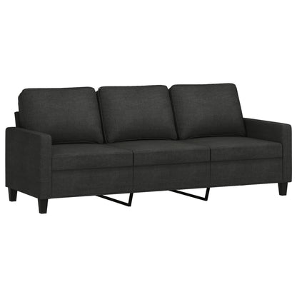 3-Delige Loungeset Stof Zwart met kussens