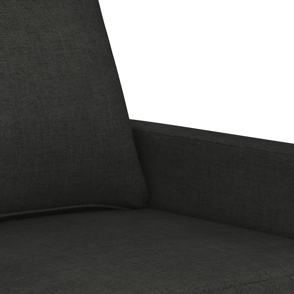 3-Delige Loungeset Stof Zwart met kussens