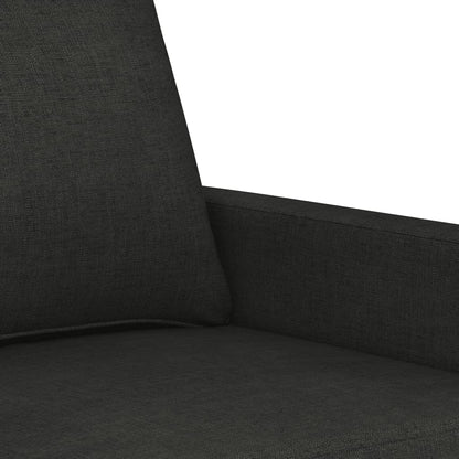 3-Delige Loungeset Stof Zwart met kussens