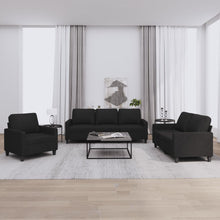 3-Delige Loungeset Stof Zwart met kussens