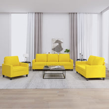 3-Delige Loungeset Stof Lichtgeel