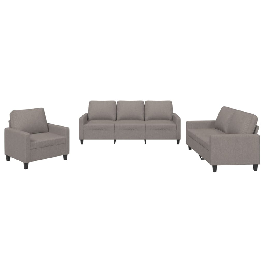 3-Delige Loungeset Met Kussens Stof Taupe