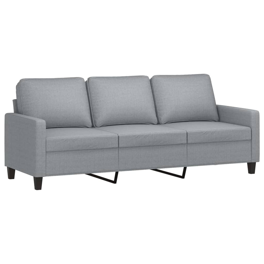 4-Delige Loungeset Met Kussens Stof Lichtgrijs met kussens en voetenbankje