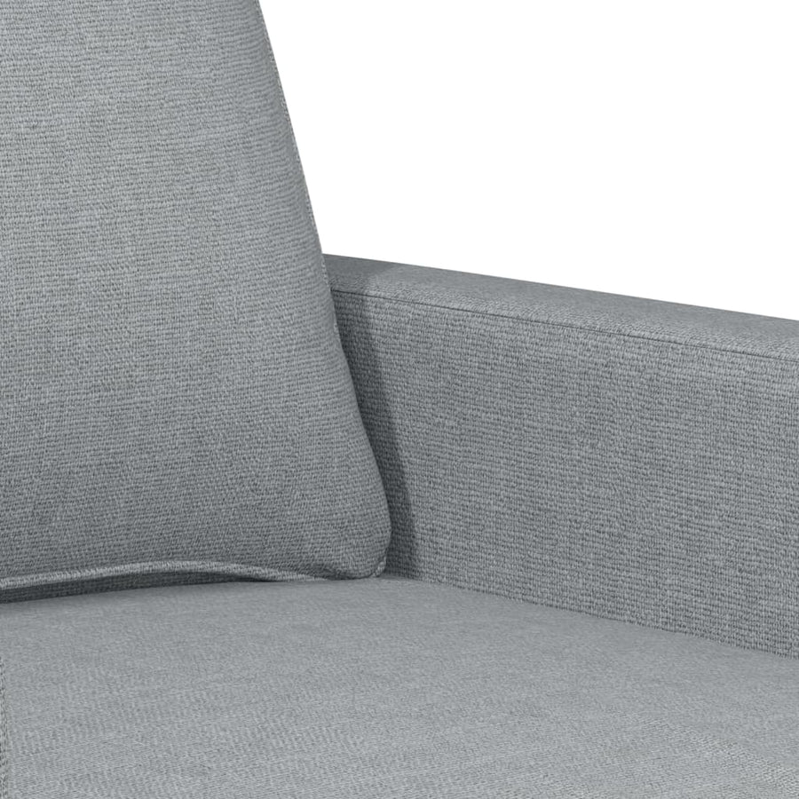 4-Delige Loungeset Met Kussens Stof Lichtgrijs met kussens en voetenbankje