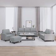 Loungeset 4-delig stof lichtgrijs