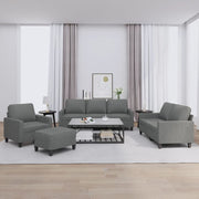 Loungeset 4-delig donkergrijs stof