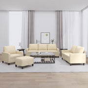Loungeset 4-delig crème stof