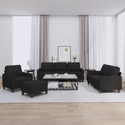 Loungeset 4-delig stof zwart