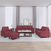 Loungeset 4-delig stof wijnrood