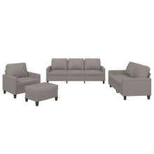 4-Delige Loungeset Met Kussens Stof Taupe met kussens en voetenbankje