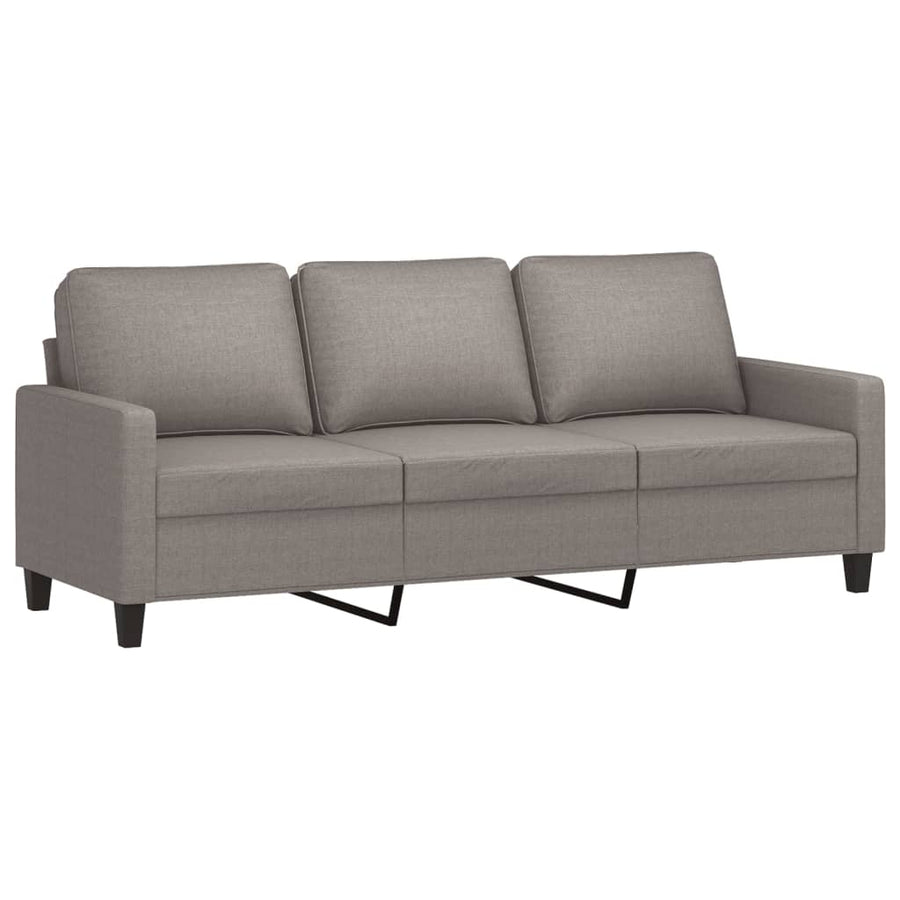 4-Delige Loungeset Met Kussens Stof Taupe met kussens en voetenbankje