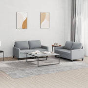 Loungeset 2-delig stof lichtgrijs