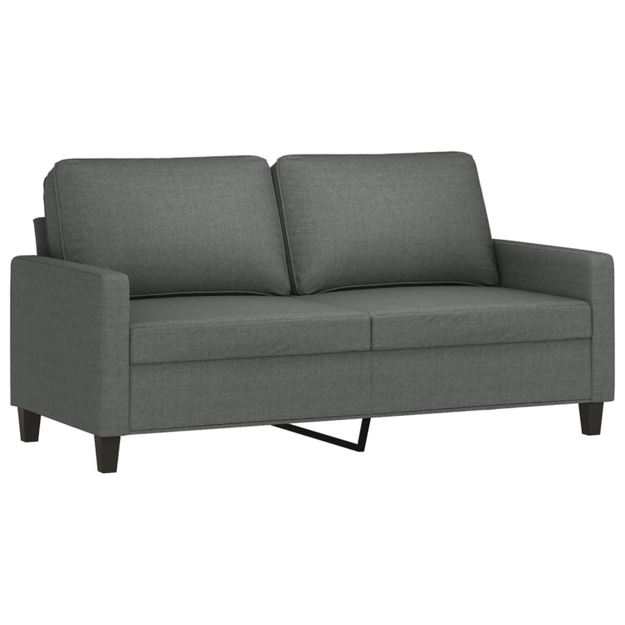 2-Delige Loungeset Stof Donkergrijs met kussens