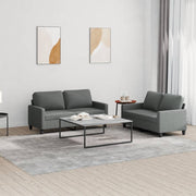 Loungeset 2-delig stof donkergrijs