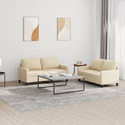 Loungeset 2-delig stof crèmekleurig 138x77x80 cm 158x77x80 cm