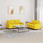 Loungeset 2-delig stof lichtgeel 158x77x80 cm