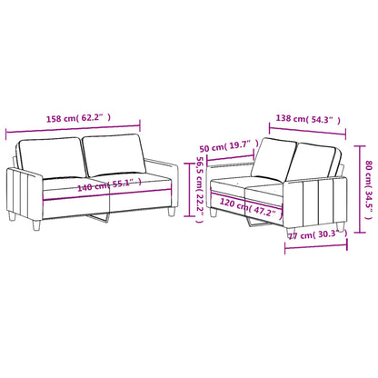2-Delige Loungeset Met Kussens Stof Taupe
