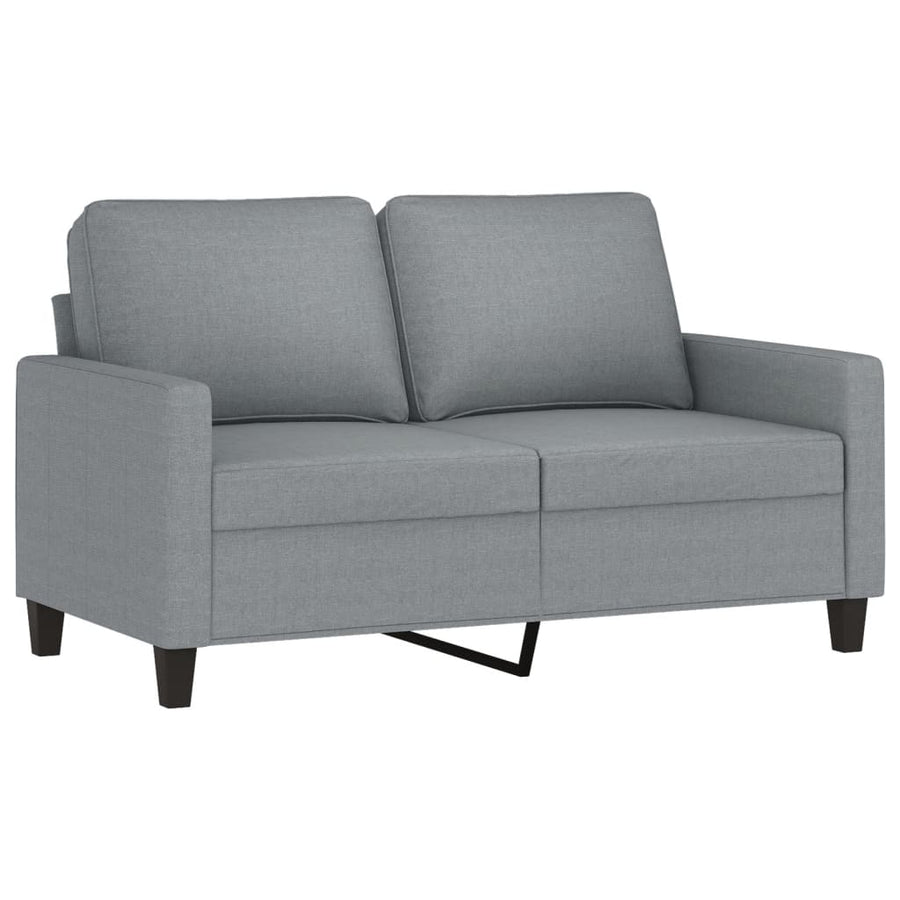 3-Delige Loungeset Met Kussens Stof Lichtgrijs met kussens en voetenbankje