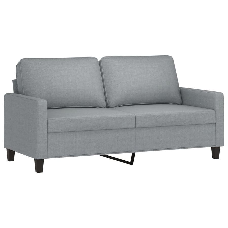 3-Delige Loungeset Met Kussens Stof Lichtgrijs met kussens en voetenbankje