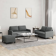 Loungeset 3-delig donkergrijs stof