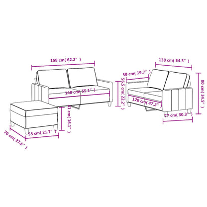 4-delige Loungeset met kussens stof bruin