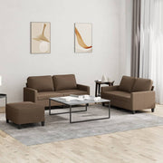 Loungeset 4-delig stof bruin
