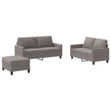 3-Delige Loungeset Met Kussens Stof Taupe met kussens en voetenbankje