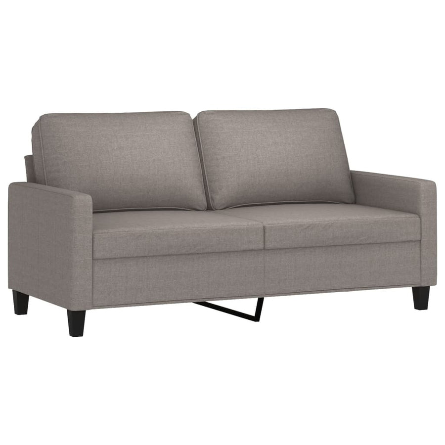 3-Delige Loungeset Met Kussens Stof Taupe met kussens en voetenbankje