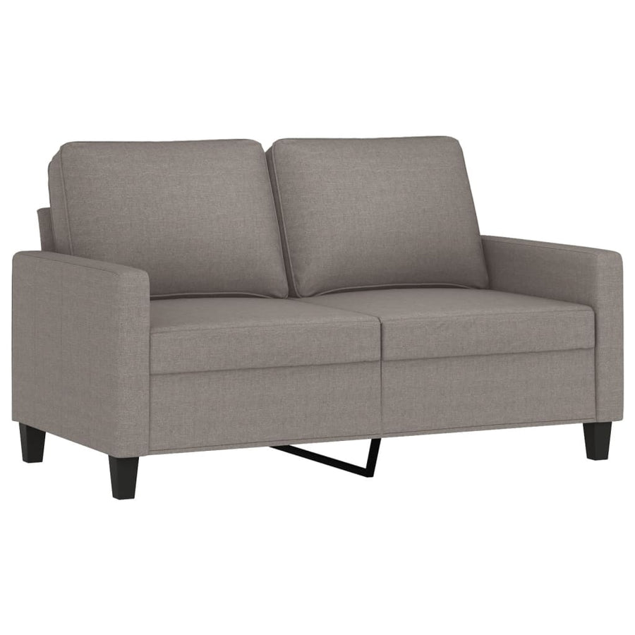 3-Delige Loungeset Met Kussens Stof Taupe met kussens en voetenbankje