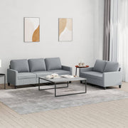 Loungeset 2-delig stof lichtgrijs