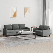 Loungeset 2-delig stof donkergrijs