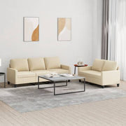 Loungeset 2-delig stof crèmekleurig